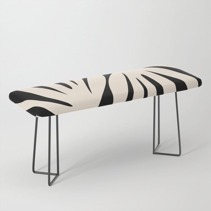 Maldives Minimalist Abstract Pattern in Black and Almond Cream Bench Gallery Image 1