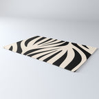 Maldives Minimalist Abstract Pattern in Black and Almond Cream Rug Gallery Image 3