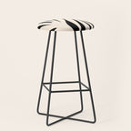 Maldives Minimalist Abstract Pattern in Black and Almond Cream Stool Gallery Image 1