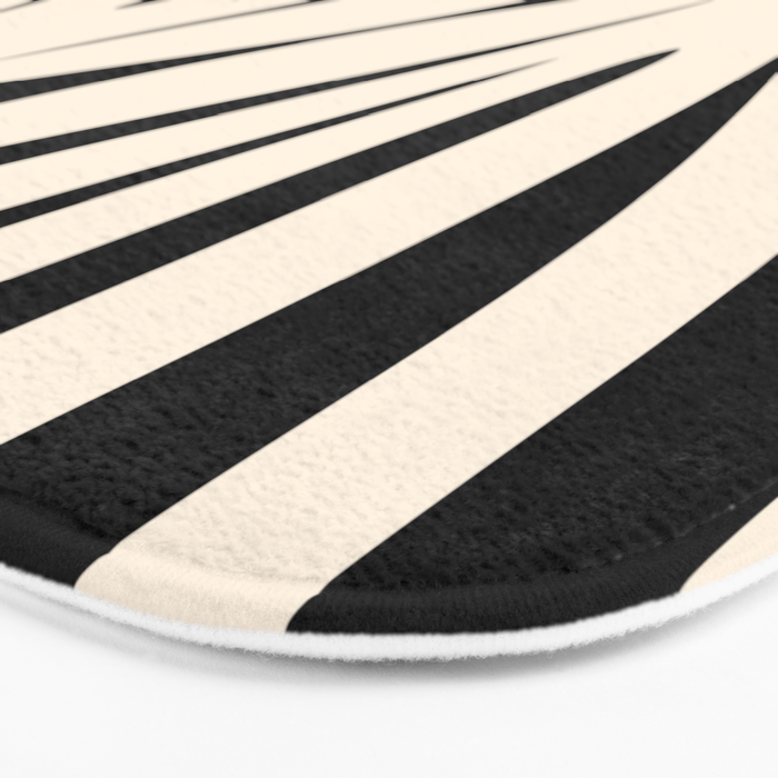 Maldives Minimalist Abstract Pattern in Black and Almond Cream Bath Mat Gallery Image 3
