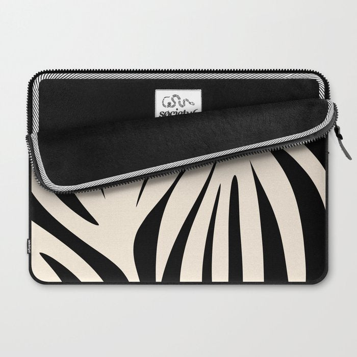 Maldives Minimalist Abstract Pattern in Black and Almond Cream Laptop Sleeve Gallery Image 2