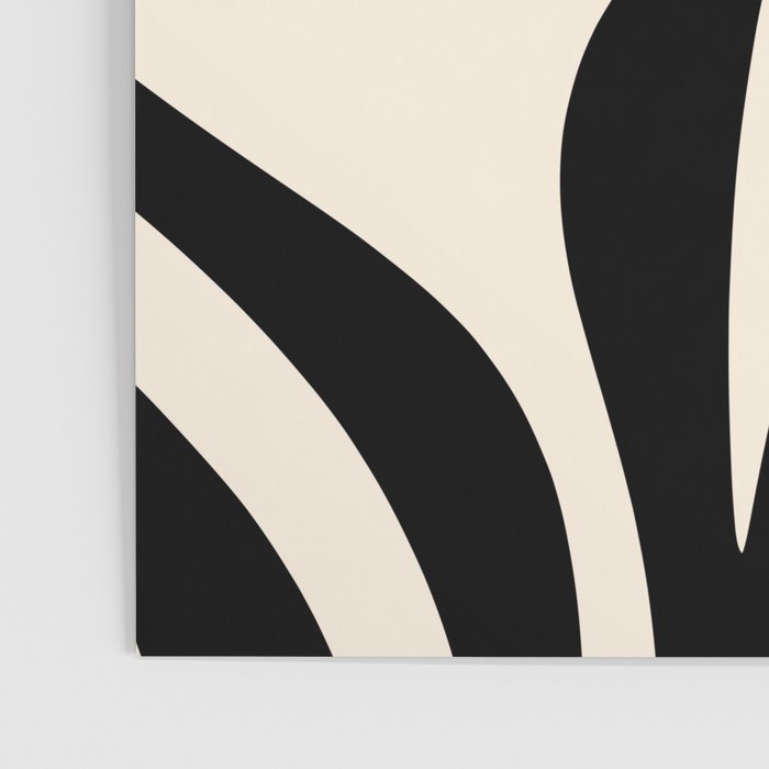 Maldives Minimalist Abstract Pattern in Black and Almond Cream Poster Gallery Image 3