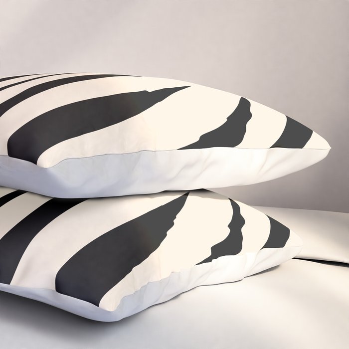 Maldives Minimalist Abstract Pattern in Black and Almond Cream Pillow Sham Gallery Image 3