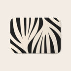 Maldives Minimalist Abstract Pattern in Black and Almond Cream Bath Mat Gallery Image 1