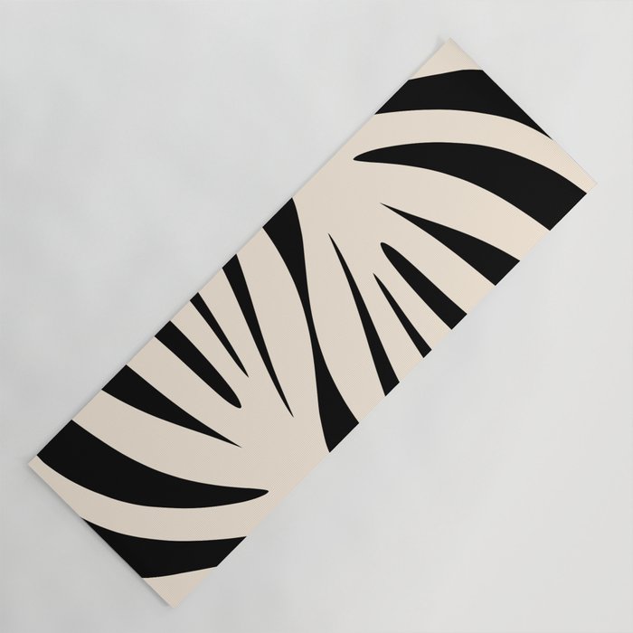 Maldives Minimalist Abstract Pattern in Black and Almond Cream Yoga Mat Gallery Image 1
