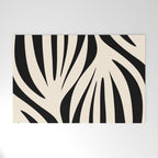 Maldives Minimalist Abstract Pattern in Black and Almond Cream Welcome Mat Gallery Image 1