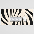 Maldives Minimalist Abstract Pattern in Black and Almond Cream Desk Mat Gallery Image 1