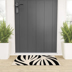 Maldives Minimalist Abstract Pattern in Black and Almond Cream Welcome Mat Gallery Image 3