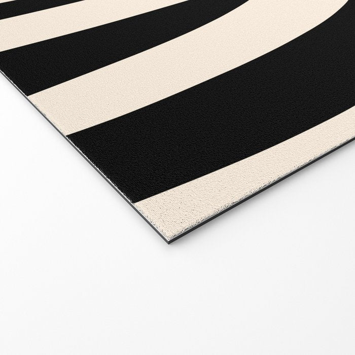 Maldives Minimalist Abstract Pattern in Black and Almond Cream Welcome Mat Gallery Image 2