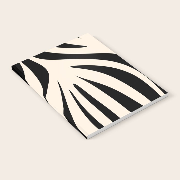 Maldives Minimalist Abstract Pattern in Black and Almond Cream Notebook Gallery Image 2