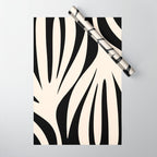 Maldives Minimalist Abstract Pattern in Black and Almond Cream Wrapping Paper Gallery Image 1