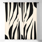 Maldives Minimalist Abstract Pattern in Black and Almond Cream Window Curtain Gallery Image 5