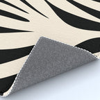 Maldives Minimalist Abstract Pattern in Black and Almond Cream Rug Gallery Image 4