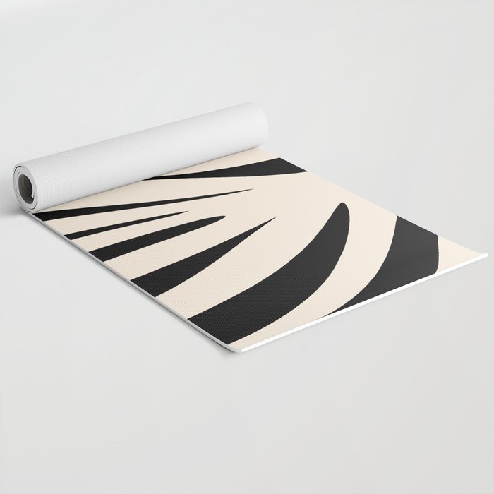 Maldives Minimalist Abstract Pattern in Black and Almond Cream Yoga Mat Gallery Image 2