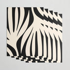 Maldives Minimalist Abstract Pattern in Black and Almond Cream Wrapping Paper Gallery Image 3