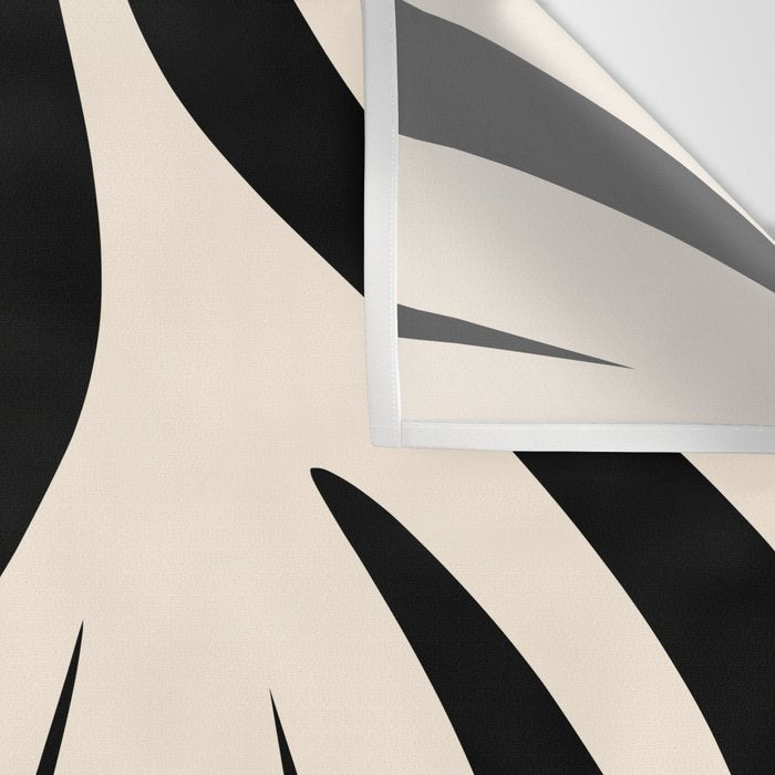 Maldives Minimalist Abstract Pattern in Black and Almond Cream Wall Tapestry Gallery Image 3