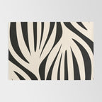 Maldives Minimalist Abstract Pattern in Black and Almond Cream Rug Gallery Image 2