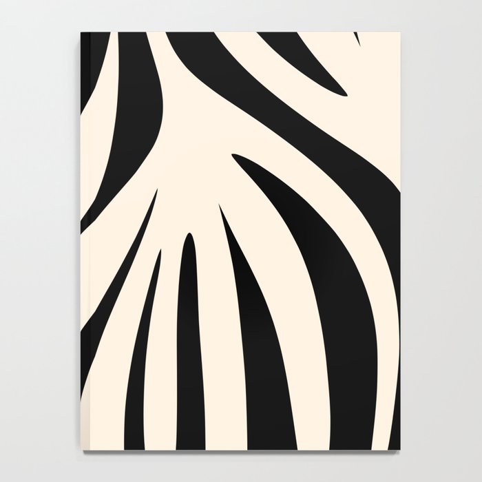Maldives Minimalist Abstract Pattern in Black and Almond Cream Notebook Gallery Image 4