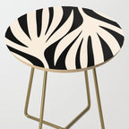 Maldives Minimalist Abstract Pattern in Black and Almond Cream Side Table Gallery Image 2