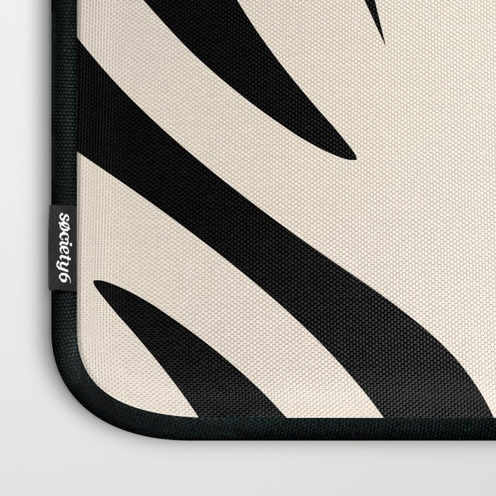 Maldives Minimalist Abstract Pattern in Black and Almond Cream Laptop Sleeve Gallery Image 3