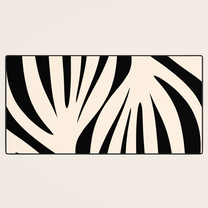 Maldives Minimalist Abstract Pattern in Black and Almond Cream Desk Mat Gallery Image 3
