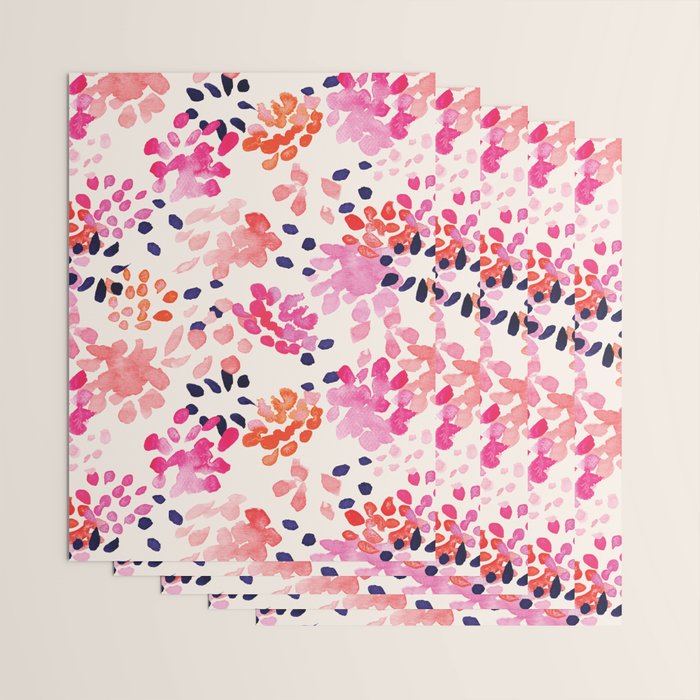 Flower abstract, watercolor floral pattern Wrapping Paper Gallery Image 3