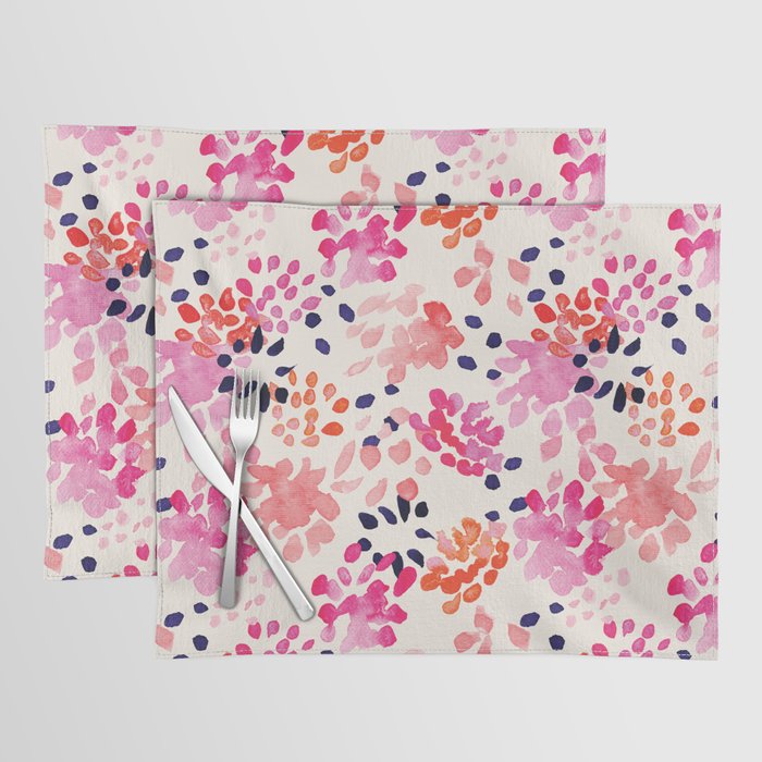 Flower abstract, watercolor floral pattern Placemat Gallery Image 1
