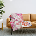 Flower abstract, watercolor floral pattern Throw Blanket Gallery Image 1