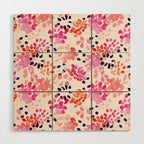 Flower abstract, watercolor floral pattern Wood Wall Art Gallery Image 1
