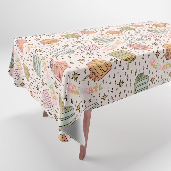 Rainbow Cake Print Tablecloth Gallery Image 1