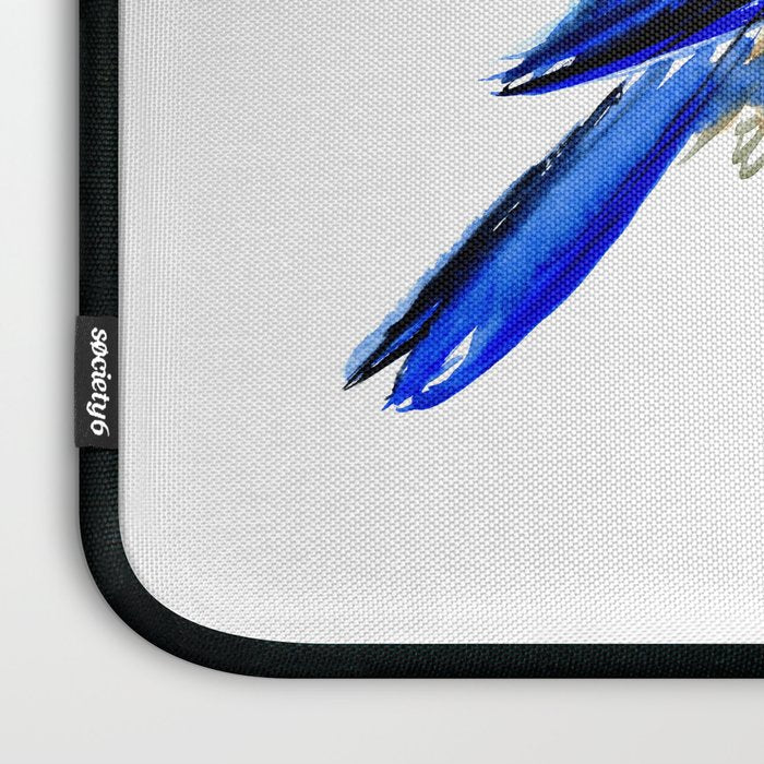 Bluebird and Dogwood, bird and flowers spring colors spring bird songbird design Laptop Sleeve Gallery Image 3