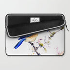 Bluebird and Dogwood, bird and flowers spring colors spring bird songbird design Laptop Sleeve Gallery Image 2