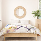 Bluebird and Dogwood, bird and flowers spring colors spring bird songbird design Duvet Cover Gallery Image 3