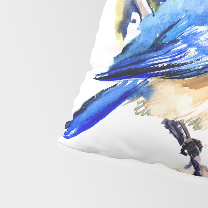 Bluebird and Dogwood, bird and flowers spring colors spring bird songbird design Pillow Sham Gallery Image 4