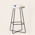 Bluebird and Dogwood, bird and flowers spring colors spring bird songbird design Stool Gallery Image 1