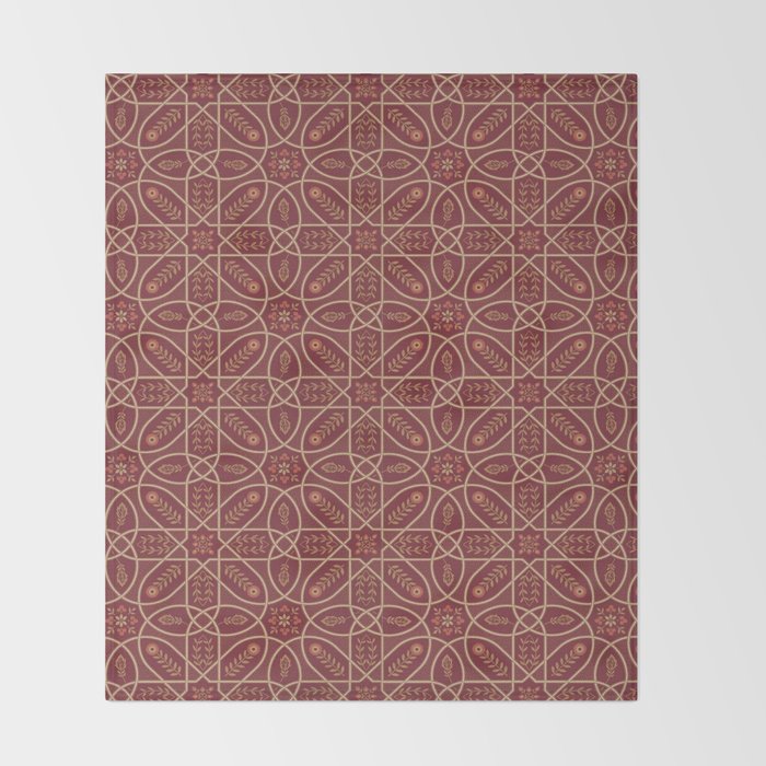 William Morris Brophy Trellis Russet Gold Throw Blanket Gallery Image 2