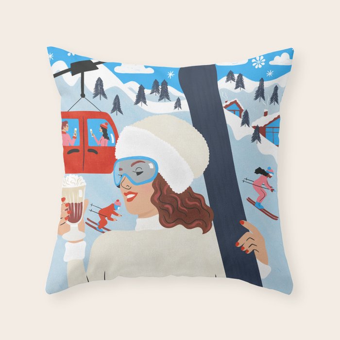 Apres Ski Throw Pillow Gallery Image 1