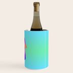 Space Ship Vibrant Blue-Green Colors Minimalist Modern Abstract Illustration  Wine Chiller Gallery Image 3
