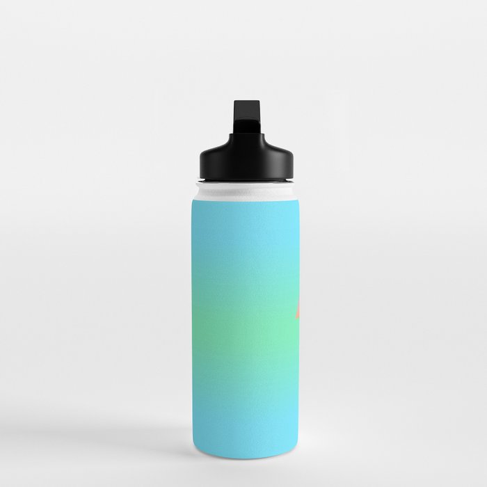 Space Ship Vibrant Blue-Green Colors Minimalist Modern Abstract Illustration  Water Bottle Gallery Image 3