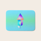 Space Ship Vibrant Blue-Green Colors Minimalist Modern Abstract Illustration  Bath Mat Gallery Image 1