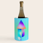 Space Ship Vibrant Blue-Green Colors Minimalist Modern Abstract Illustration  Wine Chiller Gallery Image 1