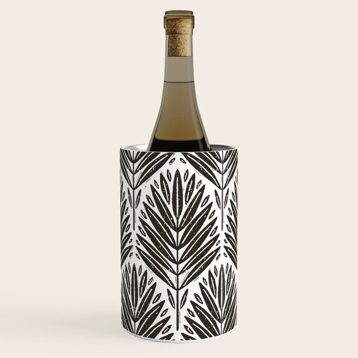 Stamped Palm Fronds Charcoal Wine Chiller Gallery Image 1