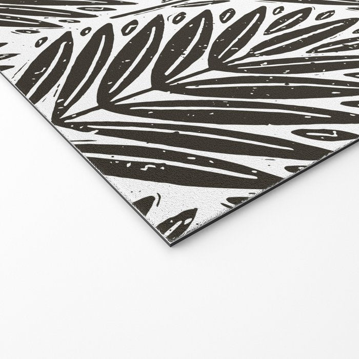 Stamped Palm Fronds Charcoal Welcome Mat Gallery Image 2