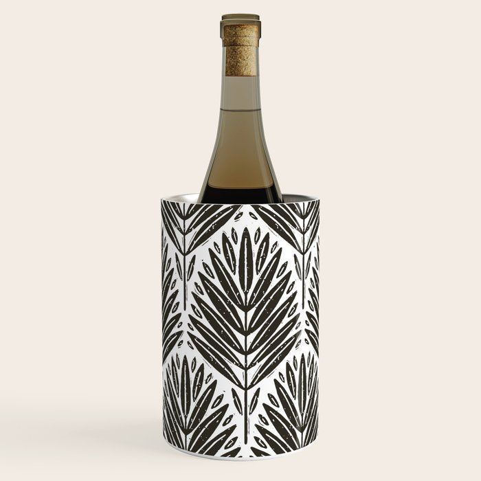 Stamped Palm Fronds Charcoal Wine Chiller Gallery Image 2