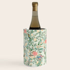 Chinoiserie Mint Green Pink Fresco Floral Garden Oriental Botanical  Wine Chiller Gallery Image 1