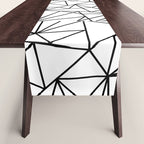 Black white modern abstract geometrical pattern Table Runner Gallery Image 1