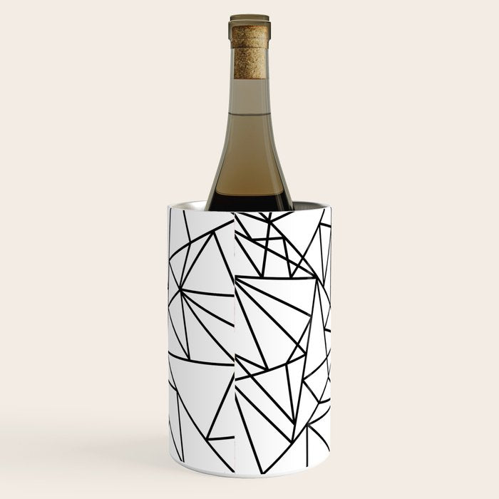 Black white modern abstract geometrical pattern Wine Chiller Gallery Image 2