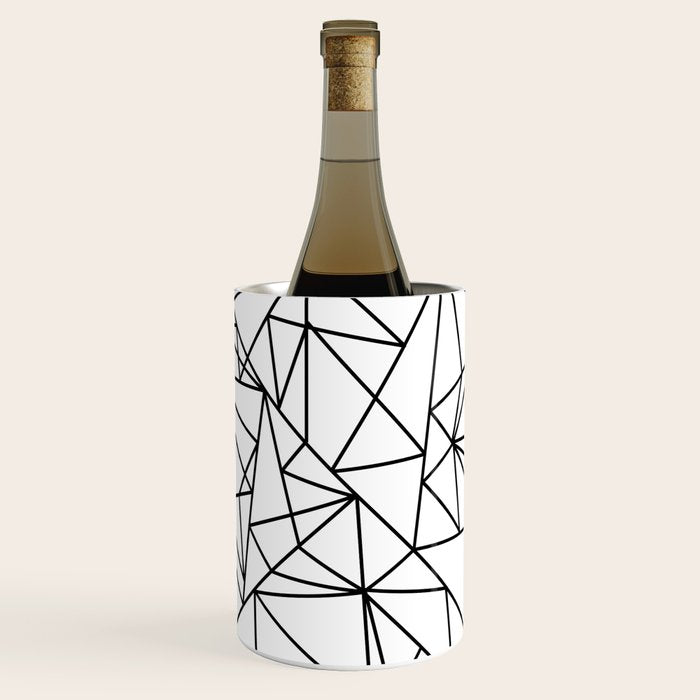 Black white modern abstract geometrical pattern Wine Chiller Gallery Image 1