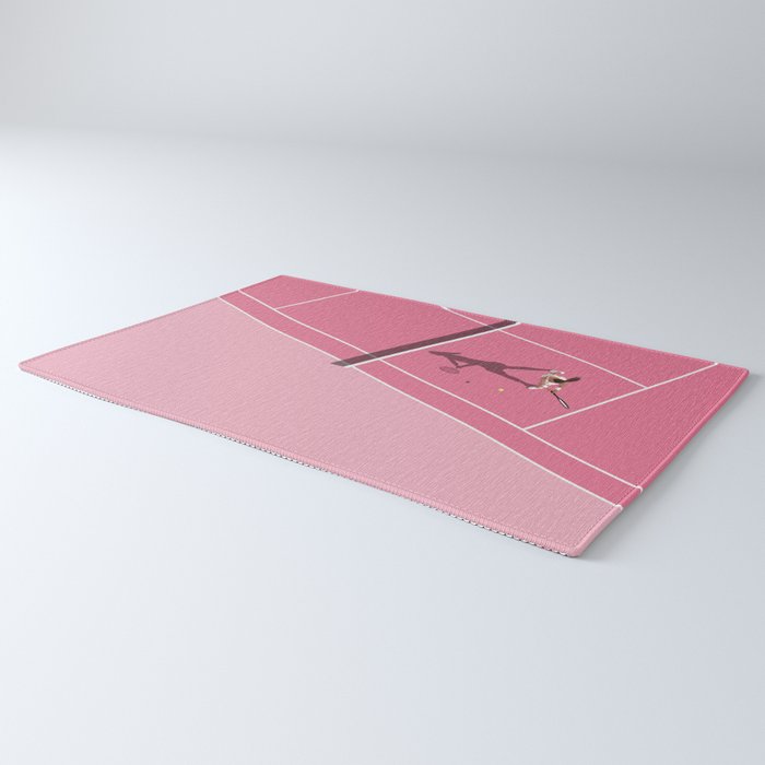 Pink Tennis Court  Rug Gallery Image 3