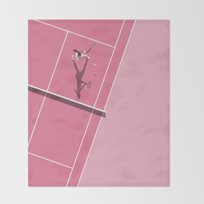Pink Tennis Court  Throw Blanket Gallery Image 2